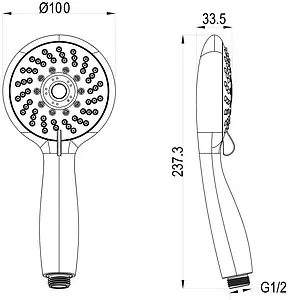 Лейка ручного душа Swedbe Harmony хром 5018 Лейка ручного душа Swedbe Harmony хром 5018, 2