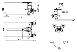 Смеситель для ванны с длинным изливом Bravat Loop хром F6124182CP-02L-RUS Смеситель для ванны с длинным изливом Bravat Loop хром F6124182CP-02L-RUS, 2