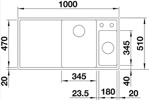 Мойка кухонная Blanco Axia III 6 S 100 R (доска стекло) тёмная скала 523473, 2