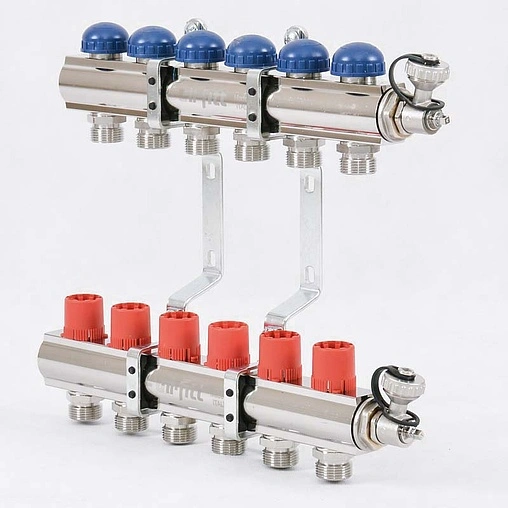 Группа коллекторная без расходомеров 6 отводов 1&quot;в/в x ¾&quot;ек Uni-fitt 441E4306