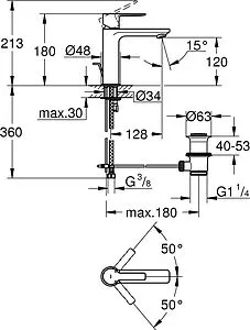 Смеситель для раковины Grohe Lineare полированная сталь 32114DC1, 2