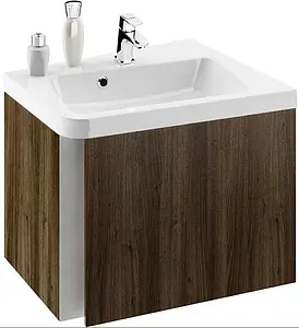 Тумба-умывальник подвесная Ravak 10° SD 55 R тёмный орех/белый X000000744+XJIP1155000 Тумба-умывальник подвесная Ravak 10° SD 55 R тёмный орех/белый X000000744+XJIP1155000, 1