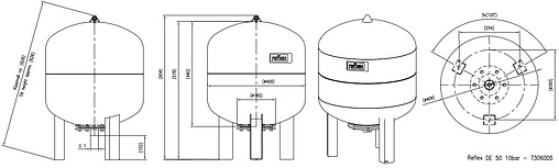 Гидроаккумулятор Reflex DE 50л 10 бар 7306005