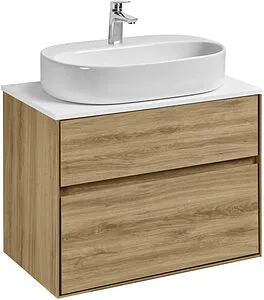 Тумба-умывальник подвесная Aquaton Либерти 75 дуб эльвезия 1A2795K5LY010, 1