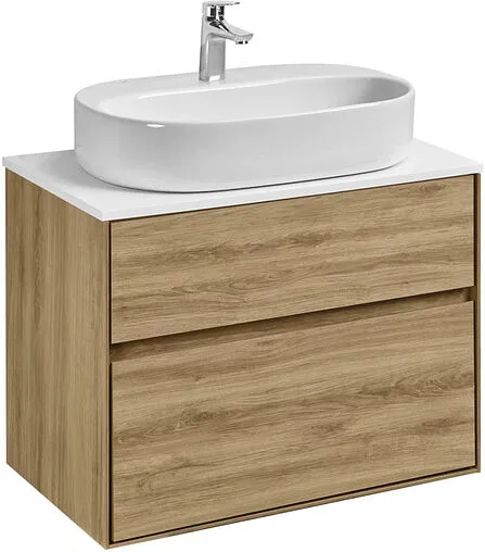 Тумба-умывальник подвесная Aquaton Либерти 75 дуб эльвезия 1A2795K5LY010