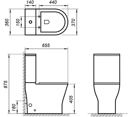 Унитаз-компакт безободковый BelBagno Acqua белый BB340CPR+BB340T