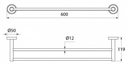 Полотенцедержатель IDDIS Calipso хром/белый CALSB20i49