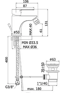 Комплект для ванны 4 в 1 Paffoni Red хром 00255122 Комплект для ванны 4 в 1 Paffoni Red хром 00255122, 5