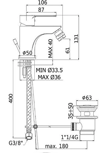 Комплект для ванны 4 в 1 Paffoni Red хром 00255122
