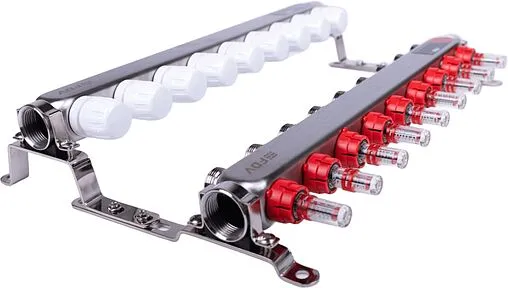 Группа коллекторная с расходомерами 10 отводов 1&quot;в/в x ¾&quot;ек FDV S1103C-2/10