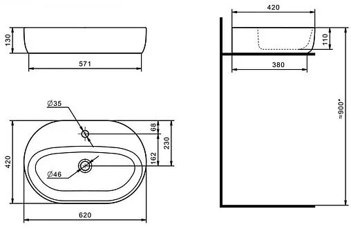 Тумба-умывальник подвесная Aquaton Лофт Урбан 65 графит/орегон 1A2540K5LQX60