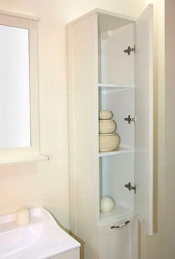 Шкаф-пенал напольный Aquaton Леон Н 30 дуб белый 1A187903LBPS0