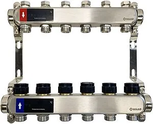 Группа коллекторная без расходомеров 6 отводов 1"в/в x ¾"ек WAAG WG.588.0606, 1