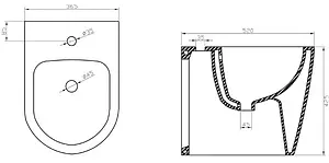 Биде напольное BelBagno Marino белый BB105B Биде напольное BelBagno Marino белый BB105B, 2