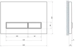 Комплект 6 в 1 Cersanit Carina XL CO DPL EO slim 64120 с кнопкой Blick черный матовый, 5