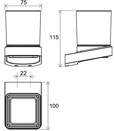 Стакан Ravak 10° чёрный матовый X07P557