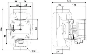 Насос циркуляционный Grundfos Alpha1 L 32-60 180 99199614, 2