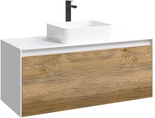 Тумба под умывальник подвесная Aqwella Mobi 120 белый MOB0112W