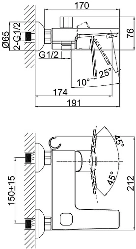 Смеситель для ванны D&amp;K Rhein Lessing хром DA1323201