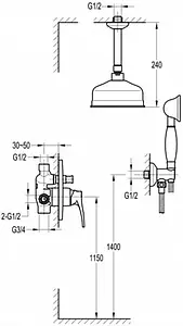 Душевая система со смесителем для душа Swedbe Terracotta Art терракотовый 2553, 2