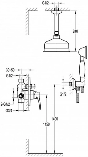 Душевая система со смесителем для душа Swedbe Terracotta Art терракотовый 2553