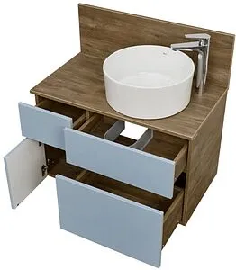 Тумба-умывальник подвесная Aquaton Мишель 80 фьорд/дуб рустикальный 1A2568K2MIDR0, 5