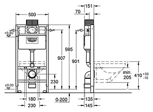 Инсталляция для подвесного унитаза Grohe Rapid SL 38525001 Инсталляция для подвесного унитаза Grohe Rapid SL 38525001, 2