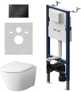 Комплект 6 в 1 Am.Pm Sense FlashClean IS90238.741701 с кнопкой черный матовый, 1