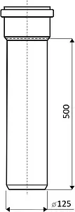 Труба канализационная внутренняя D=125мм L=500 Ostendorf HTEM 116020, 2