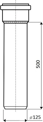 Труба канализационная внутренняя D=125мм L=500 Ostendorf HTEM 116020
