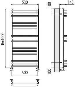 Полотенцесушитель водяной лесенка Terminus Соренто П15 500х1000 полированная сталь 4670078530844, 2