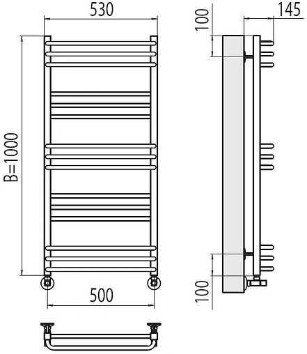 Полотенцесушитель водяной лесенка Terminus Соренто П15 500х1000 полированная сталь 4670078530844
