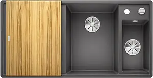 Мойка кухонная Blanco Axia III 6 S 100 R (доска ясень) тёмная скала 523463, 1