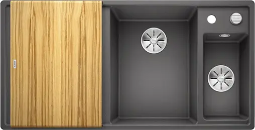 Мойка кухонная Blanco Axia III 6 S 100 R (доска ясень) тёмная скала 523463