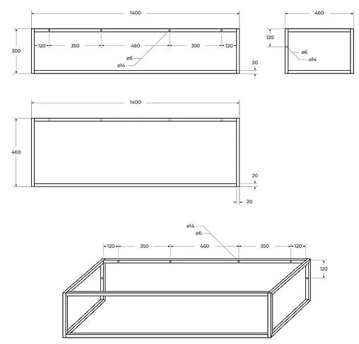 Столешница BelBagno 140 Bianco Opaco EK-140-2-BO