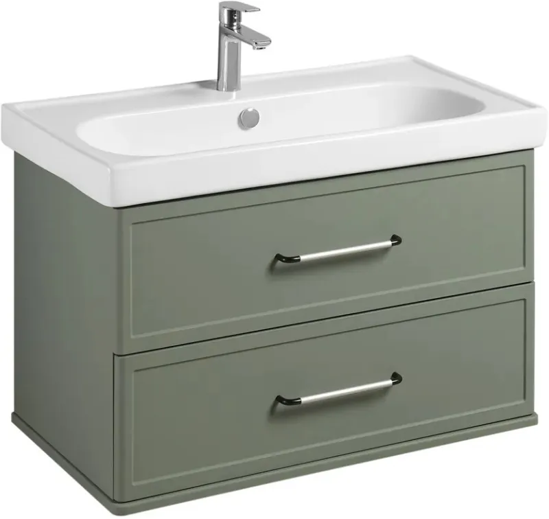 Тумба-умывальник подвесная Aquaton Нео-Классика 85 кипарис 1A2863K1NC5E0, 1