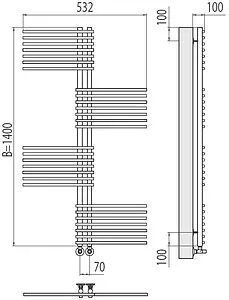 Полотенцесушитель водяной лесенка Terminus Европа П28 70х1400 полированная сталь 4670078530639 Полотенцесушитель водяной лесенка Terminus Европа П28 70х1400 полированная сталь 4670078530639, 2