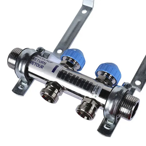 Группа коллекторная без расходомеров 2 отвода 1&quot;н/н x ¾&quot;ек Rehau HKV 12180211001