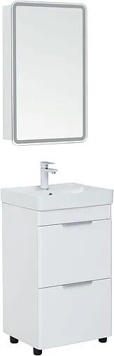 Тумба-умывальник напольная Aquanet Ирис new 50 белый глянец 00310151+