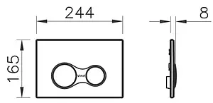 Клавиша смыва для унитаза VitrA Sirius 740-0485 кнопки/хром матовый, кольца/хром глянцевый, 2