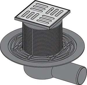 Трап горизонтальный Set AlcaPlast 100x100мм APV101 Трап горизонтальный Set AlcaPlast 100x100мм APV101, 3