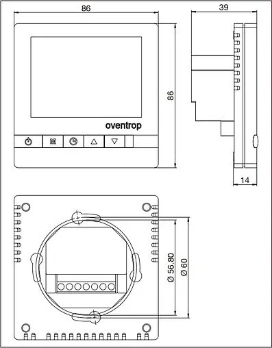 Проводной комнатный терморегулятор НО/НЗ 230В Oventrop белый 1152561