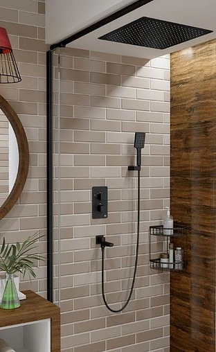 Душевая система с термостатом для ванны Timo Petruma чёрный матовый SX-5019/03SM