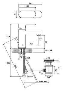 Смеситель для раковины Ravak Chrome хром X070053 Смеситель для раковины Ravak Chrome хром X070053, 2