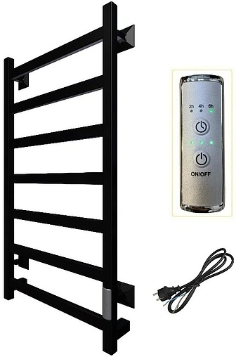 Полотенцесушитель электрический лесенка Тругор Пэк сп 20 кв 80х40 черный матовый ВГП