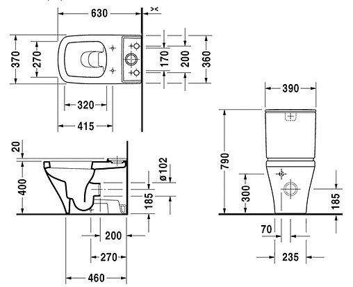 Чаша унитаза Duravit DuraStyle белый 2155090000
