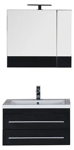 Шкаф-зеркало Aquanet Нота 75 чёрный 169190