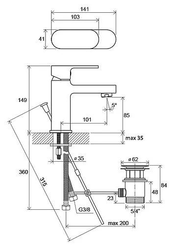 Смеситель для раковины Ravak Chrome хром X070053 Смеситель для раковины Ravak Chrome хром X070053