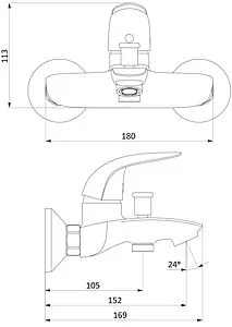 Смеситель для ванны Damixa Eclipse хром 311000001, 2