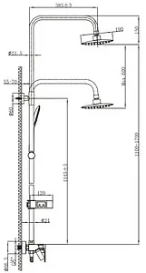 Душевая система со смесителем для ванны Lemark Tropic чёрный матовый LM7002BL Душевая система со смесителем для ванны Lemark Tropic чёрный матовый LM7002BL, 2